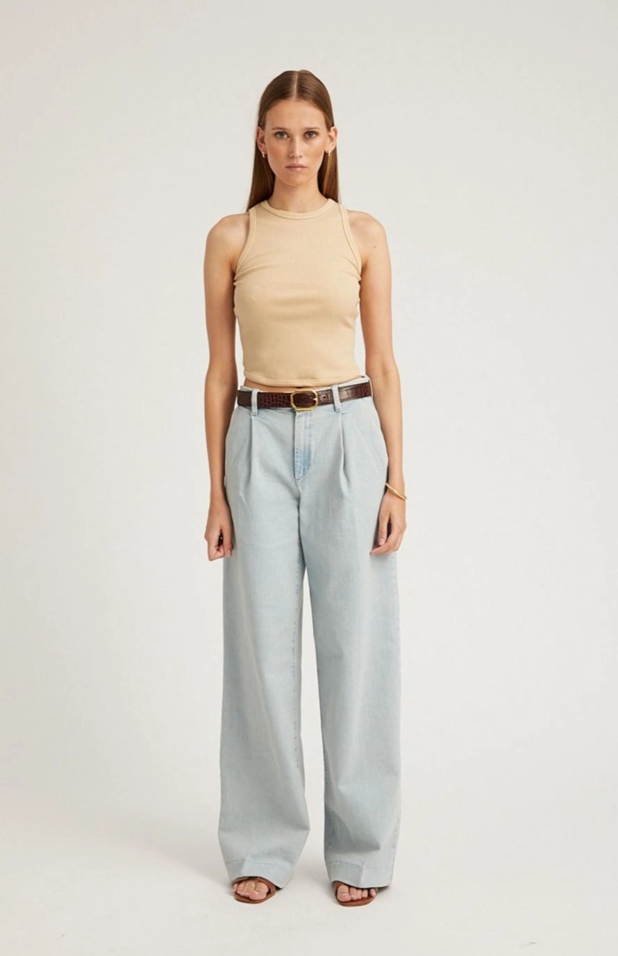 Bruni Denim Pleated Trousers AbrasionResistant Fabric LightweightLayeringSystem