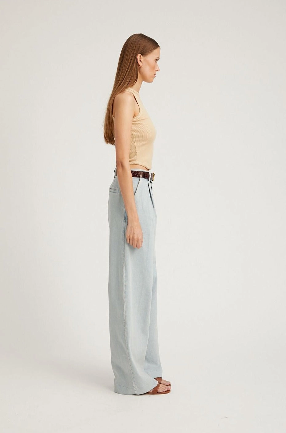 Bruni Denim Pleated Trousers ComfortStretch