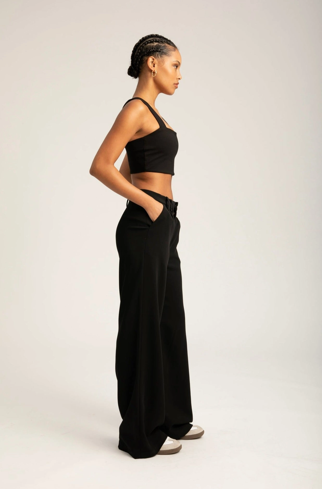 Trendy Sweater Black Micro Tube Top With Straps