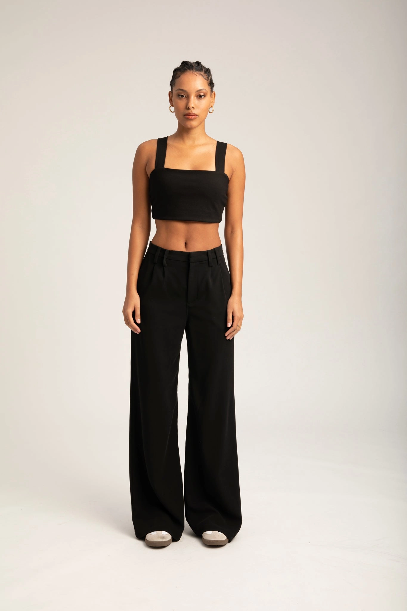 Black Micro Tube Top With Straps AntiPilling Recycled Material Blend