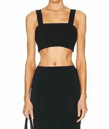 Black Micro Tube Top With Straps RecycledPolyester