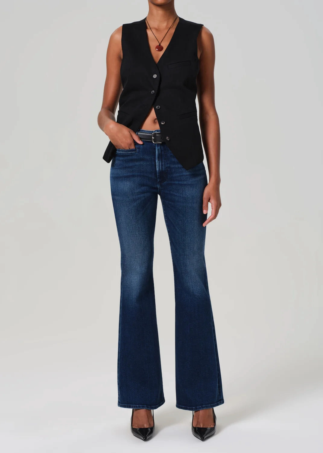 Timeless Waist Lilah Flare With Welt Pocket in Marvita