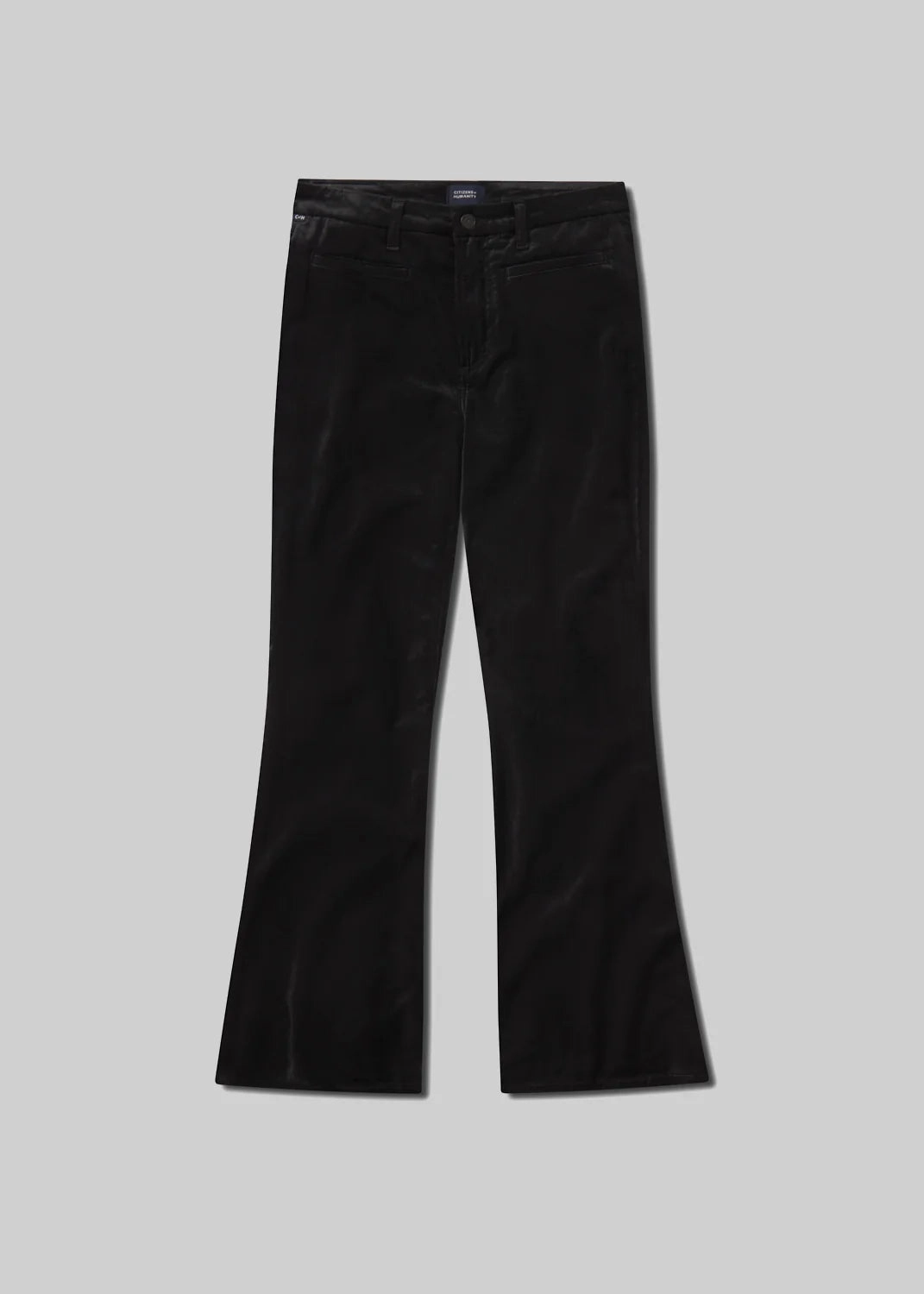 Lilah Flare With Welt Pocket Velvet in Black High Mobility