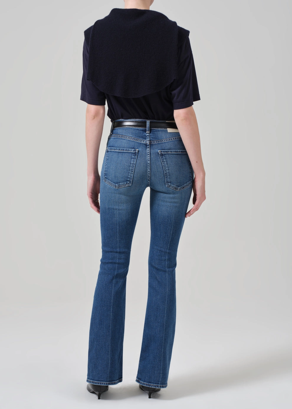 Trendy Evening Stroll Anti Odor Fabric Treatment Lilah High Rise Bootcut 32.5" in Abalone
