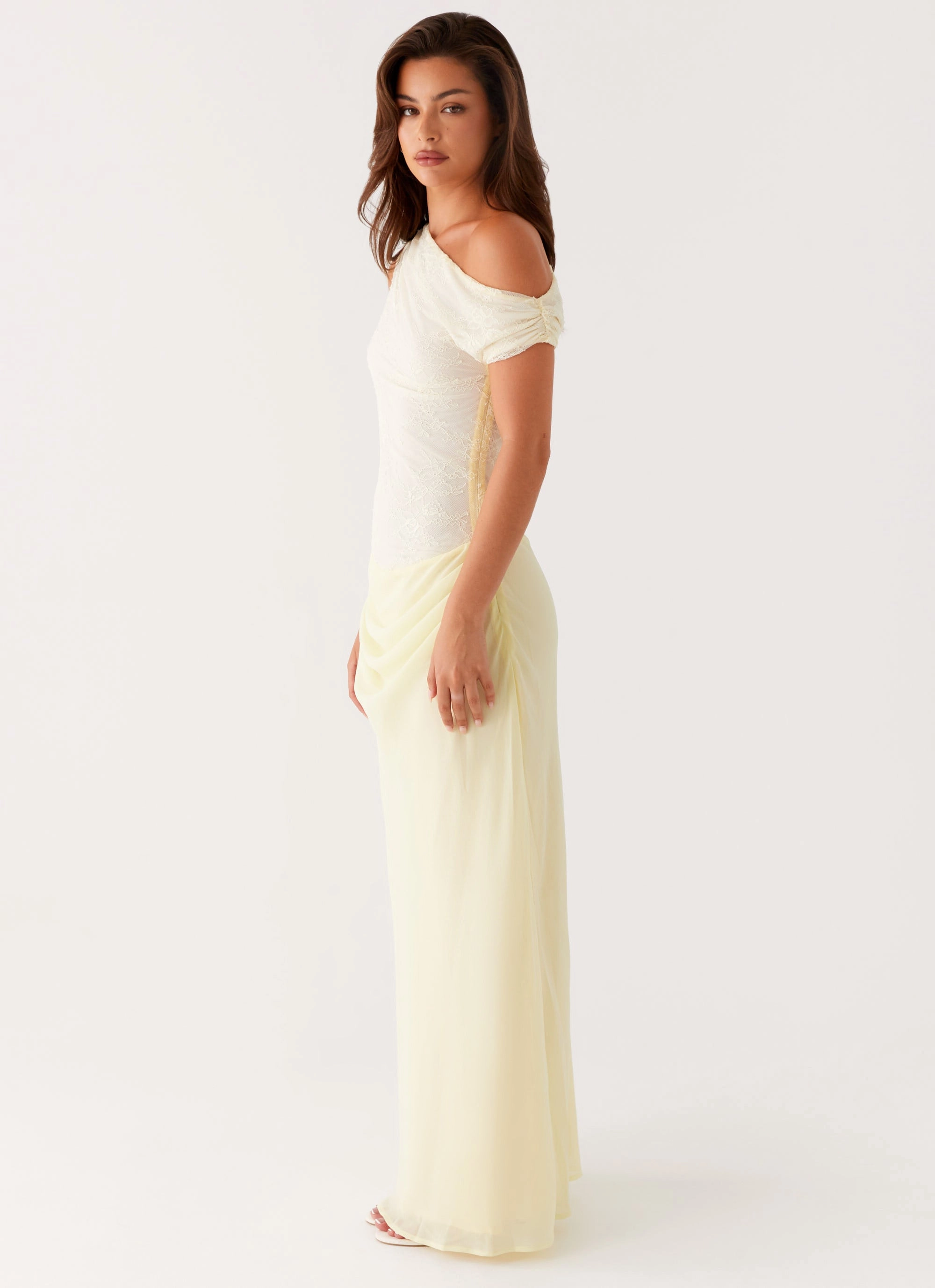 Lili Maxi Dress - Yellow Timeless Shape Flattering Waistband