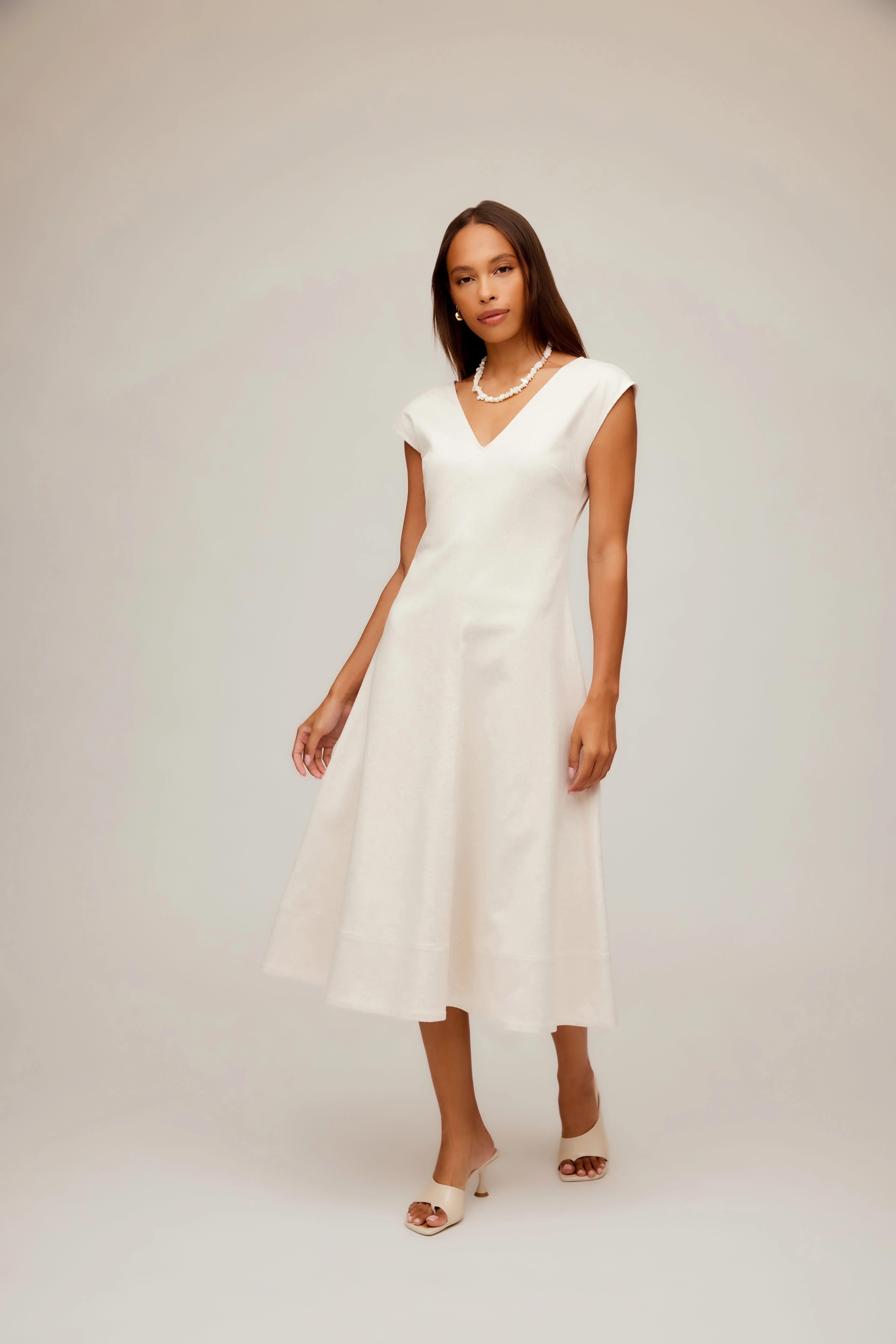 Casual Motion Lilia A Line Midi Natural