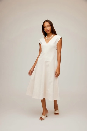 Easy-to-style casual dress Lilia A Line Midi Natural