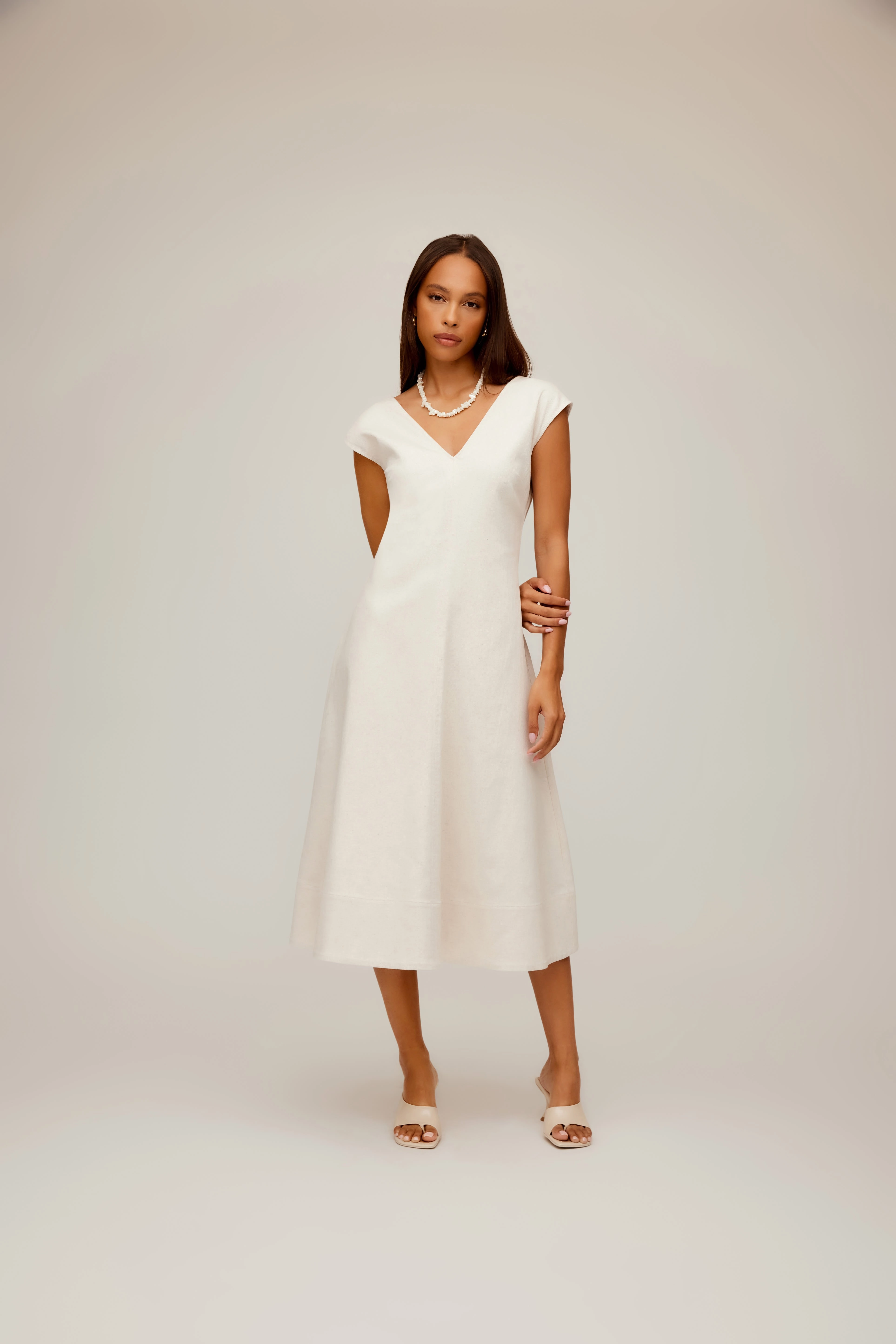 City Layers Breath Soft Lilia A Line Midi Natural