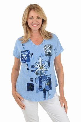 Tencel Blend Fabric Lily Mineral Wash Short Dolman Sleeve Top