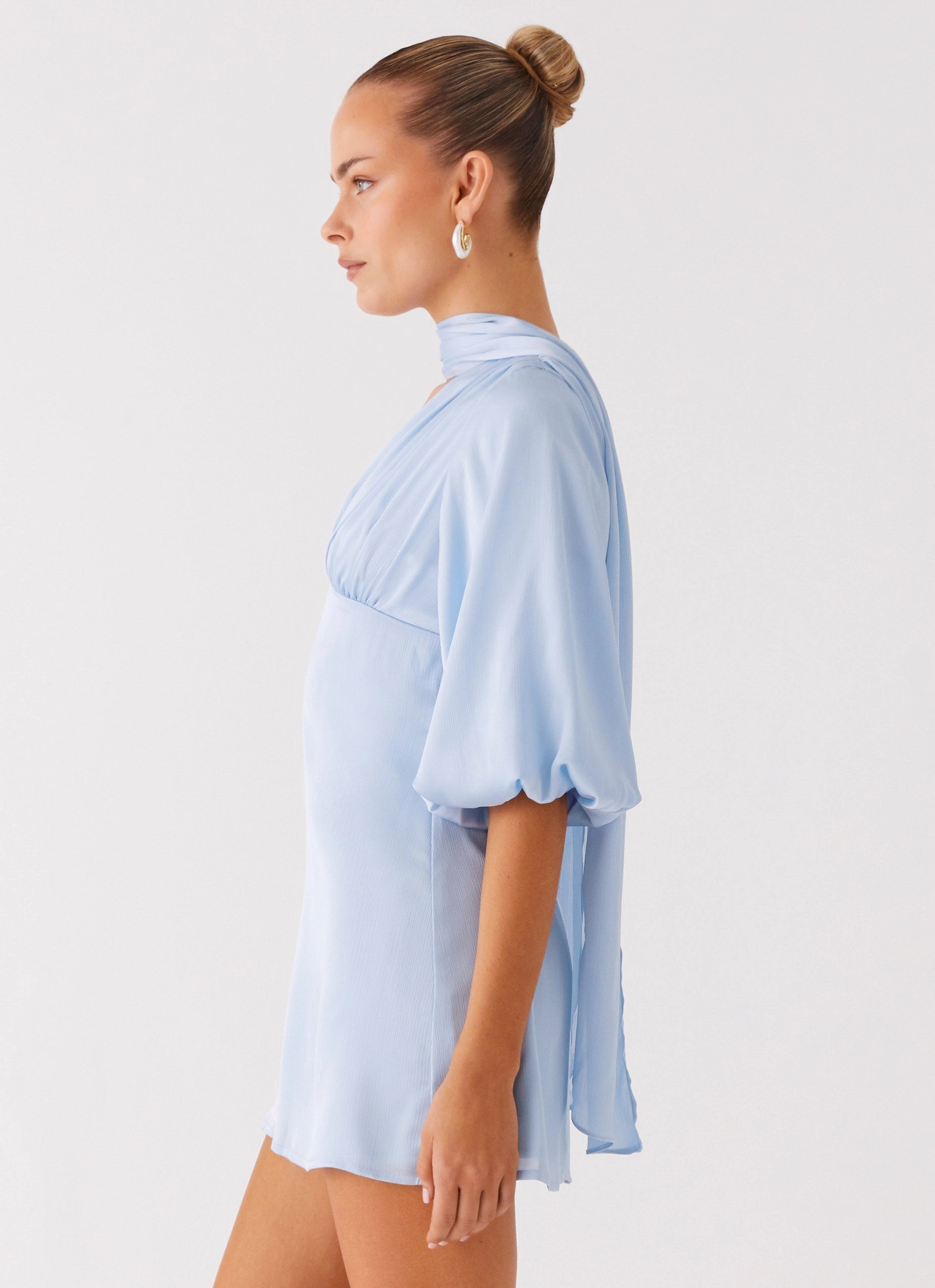 Texture Play Mary Mini Dress - Blue