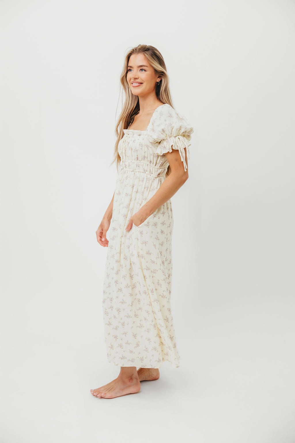 Flowing Layers Airy Layer Savanna Steppe 100% Cotton Dress in Lilac - Bump Friendly & Inclusive Sizing (S-3XL)