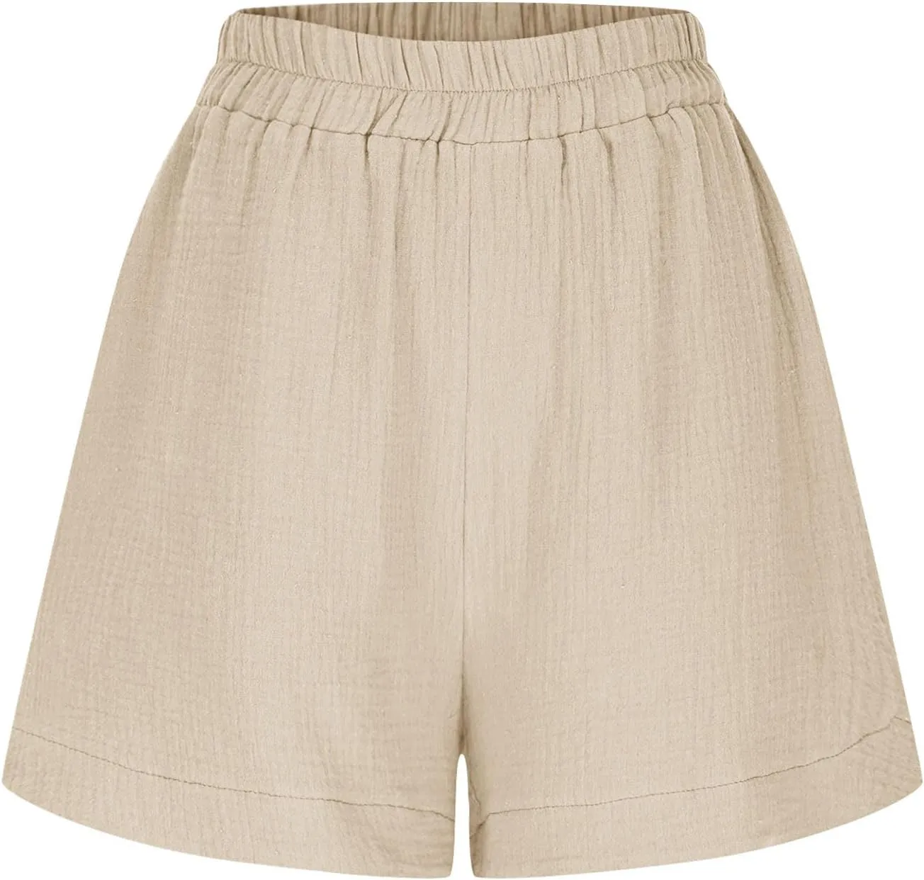 Linen Boxer Shorts for Women Comfy Summer Elastic Waist Pjs Bottoms Loose Sleepwear Lounge Pajama Shorts with Pockets