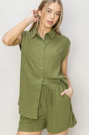 Linen Shorts Set