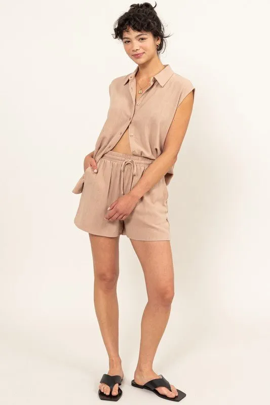 Linen Shorts Set
