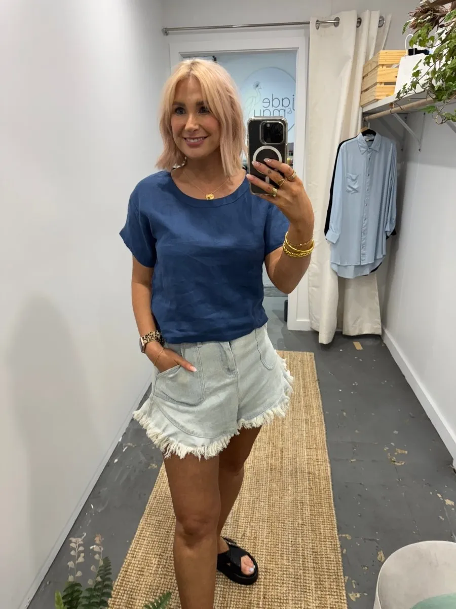 Linen TShirt in Navy