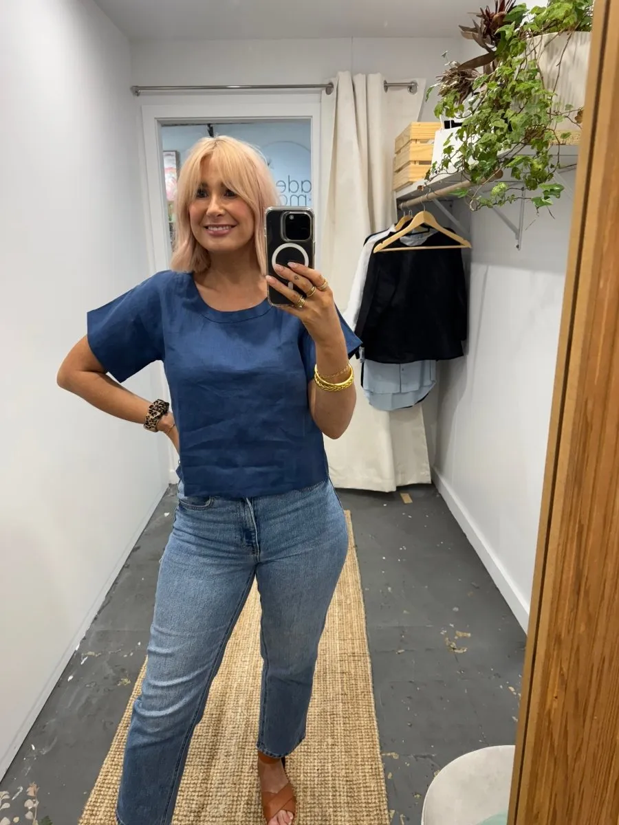 Linen TShirt in Navy