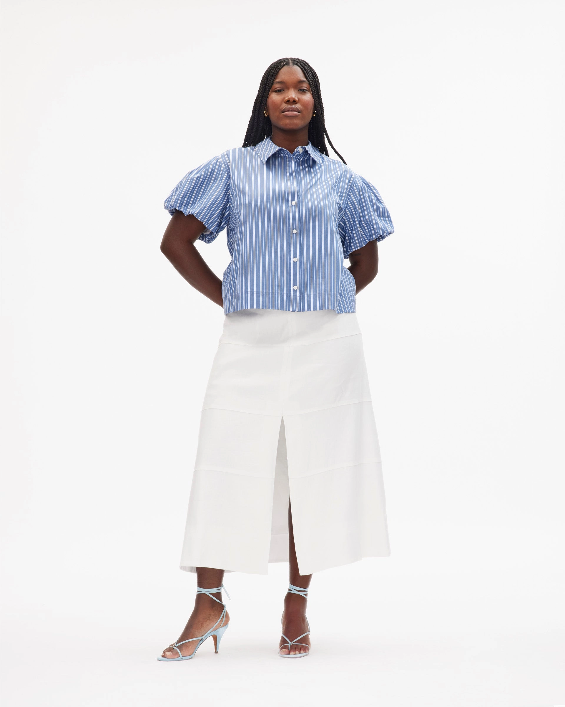 Flat waistband Linen Hudson Skirt