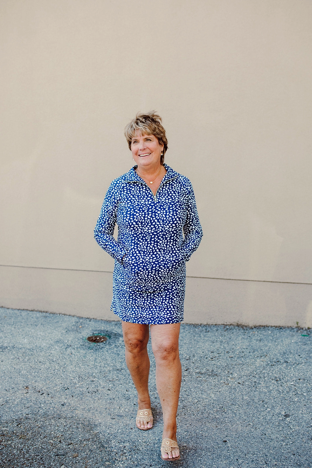 Ribbed Trim Razi Skort Small Diana's Dot Navy