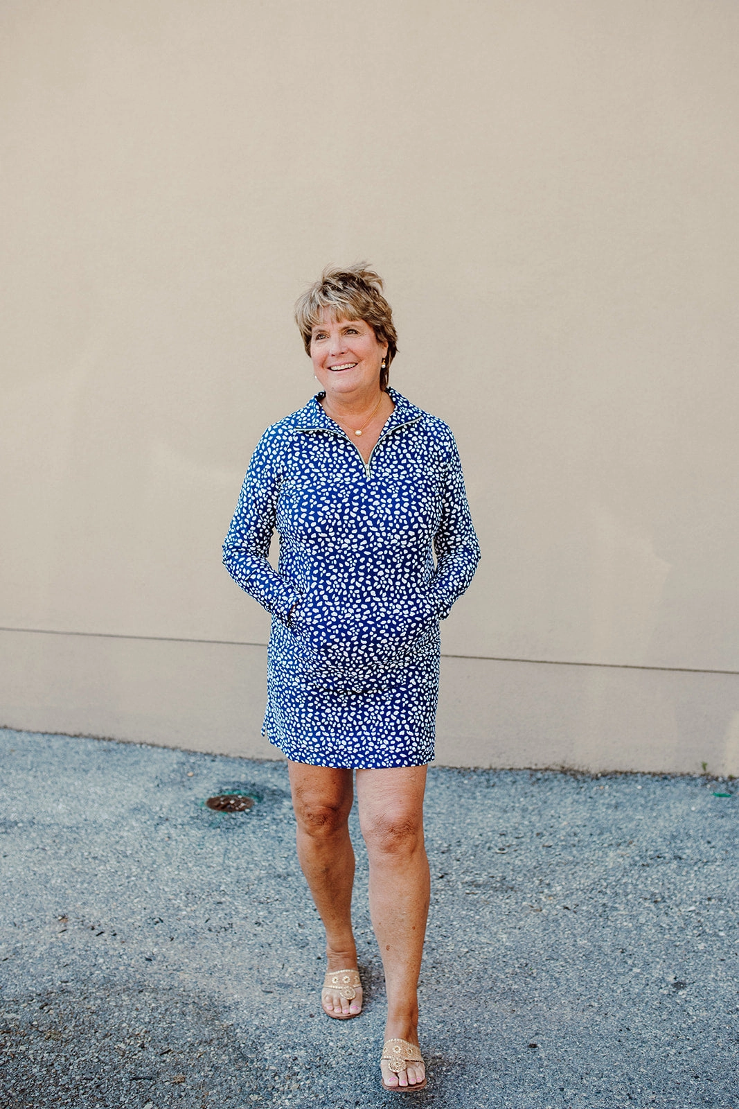 Razi Skort Small Diana's Dot Navy SweatWicking Fabric