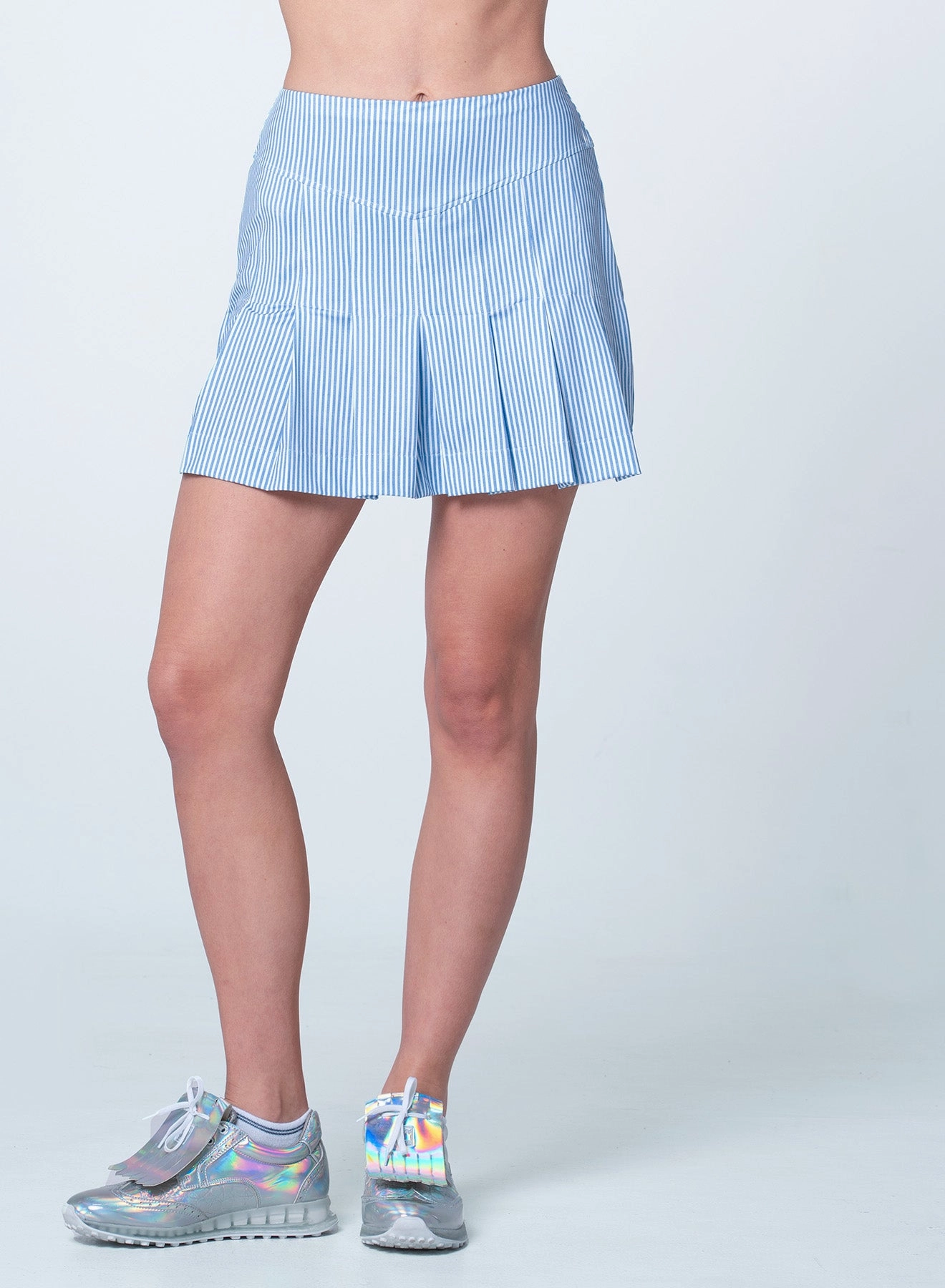 Modern Cut relaxed shape Linen Stripe Skort