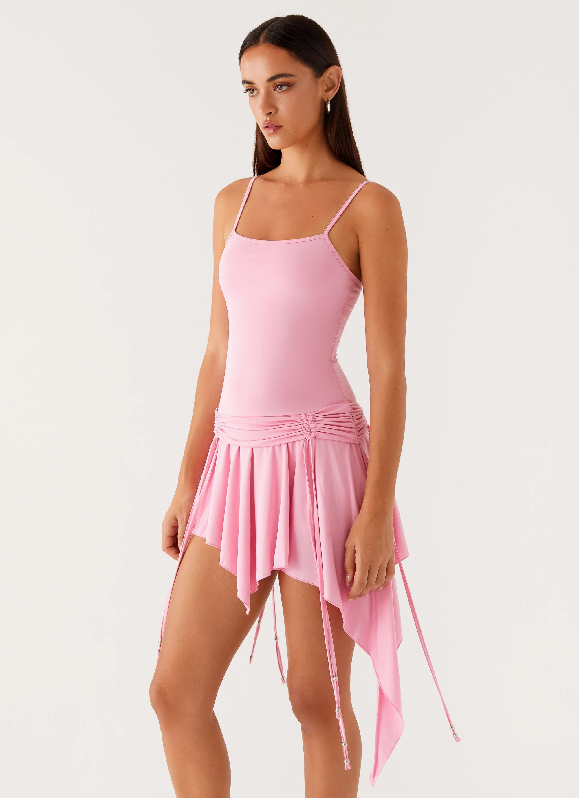 Family Joy Lino Mini Dress - Baby Pink