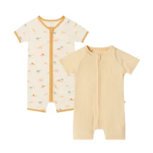 Lion & Ribbed Zip Summer Pajamas 2 Pack