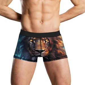 Lion Art Mens Boxer Brief Funny Underwear Trunks Breathable Soft Printed Shorts