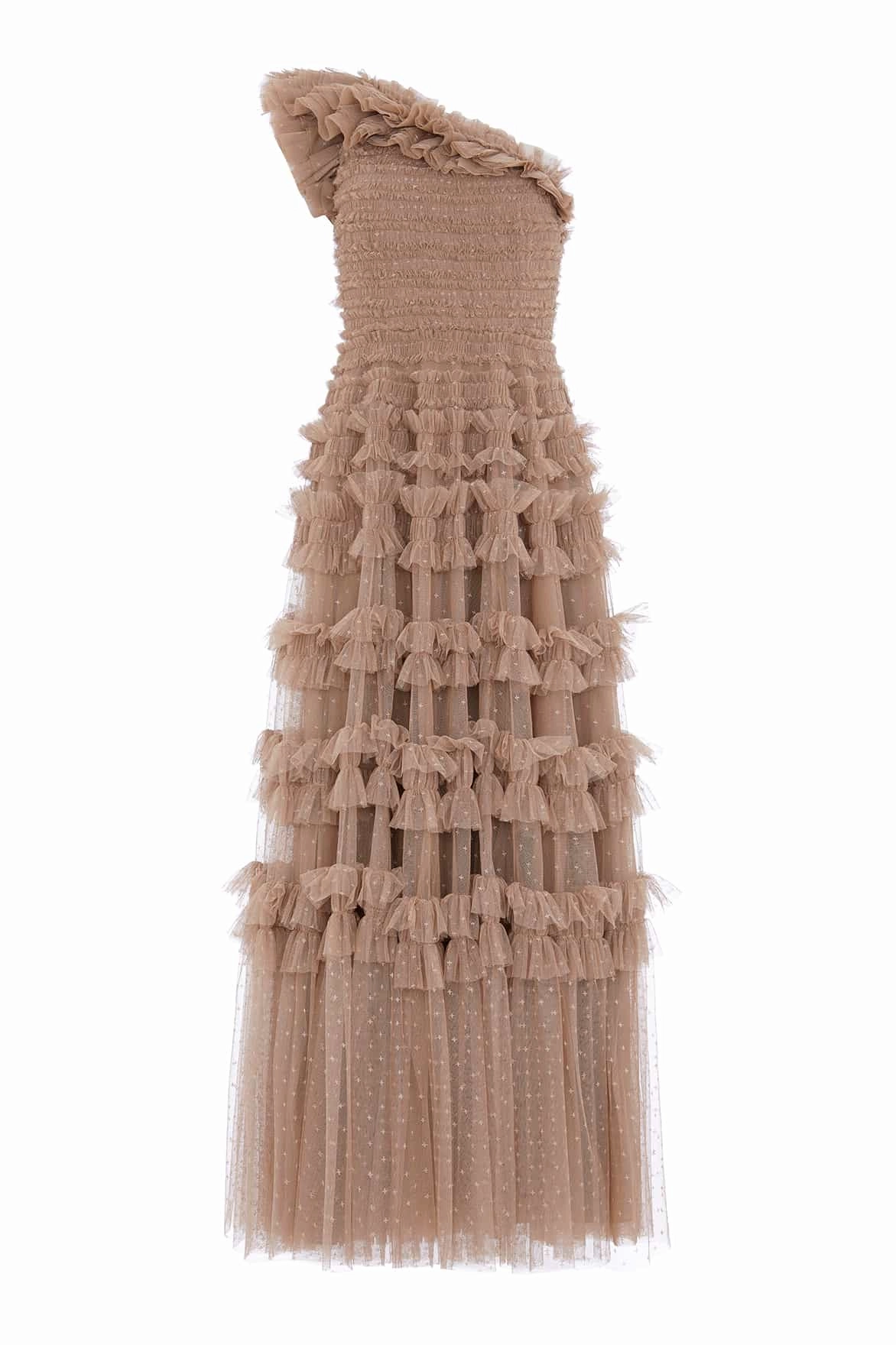 Playful touch Lisette Ruffle One-Shoulder Gown
