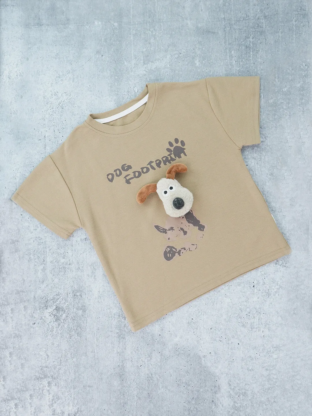 Little Surprise Box, Brown Doggy Paw 2pcs Shorts set for Toddlers and Kids