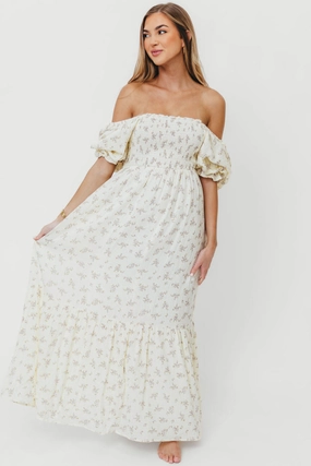 Trend Texture Soft-touch Livvy 100% Cotton Maxi Dress in Lilac Floral - Bump Friendly & Inclusive Sizing