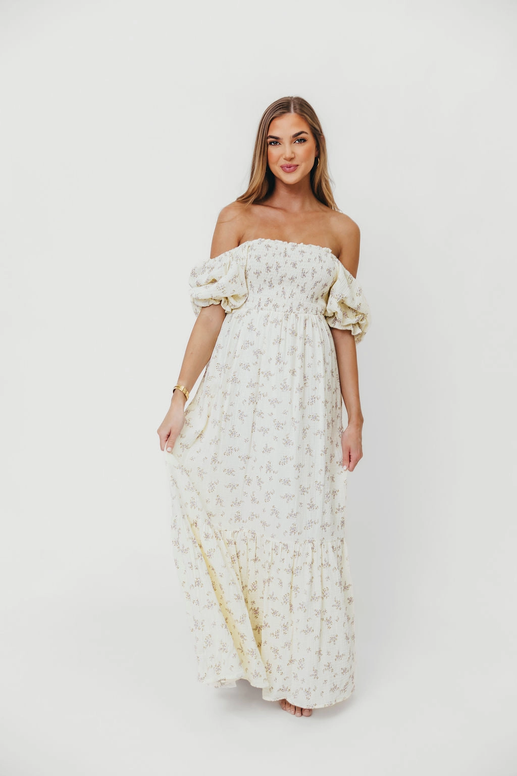 Livvy 100% Cotton Maxi Dress in Lilac Floral - Bump Friendly & Inclusive Sizing FlexibleClosure Fashionable Comfort Wear