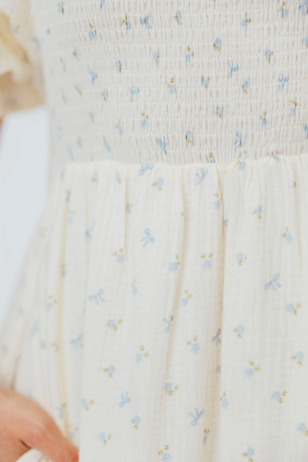 Perfect Style Wear Sleeve Light Livvy 100% Cotton Maxi Dress in Petite Blue Floral -Bump Friendly & Inclusive Sizing
