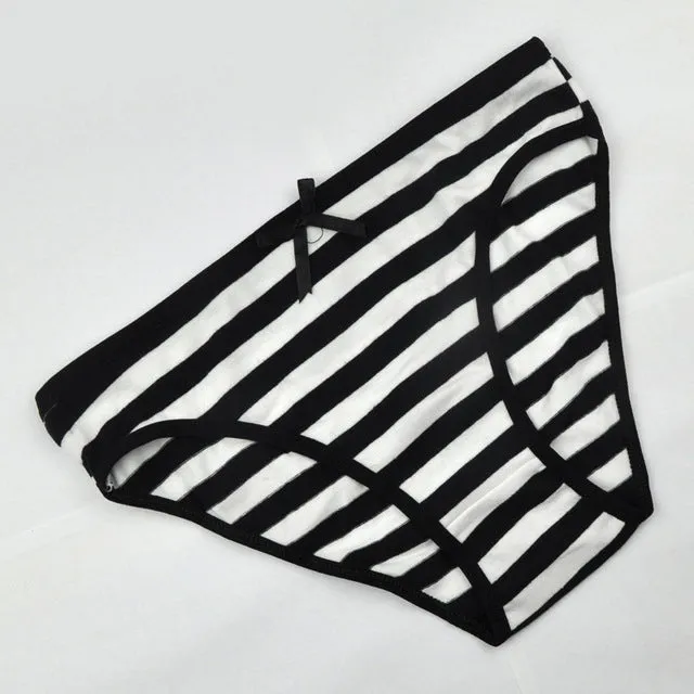 LOBBPAJA Lot 6 pcs Woman Underwear Women Cotton Spandex Briefs Striped Sexy Ladies Panties Low Rise Intimates Lingerie for Women
