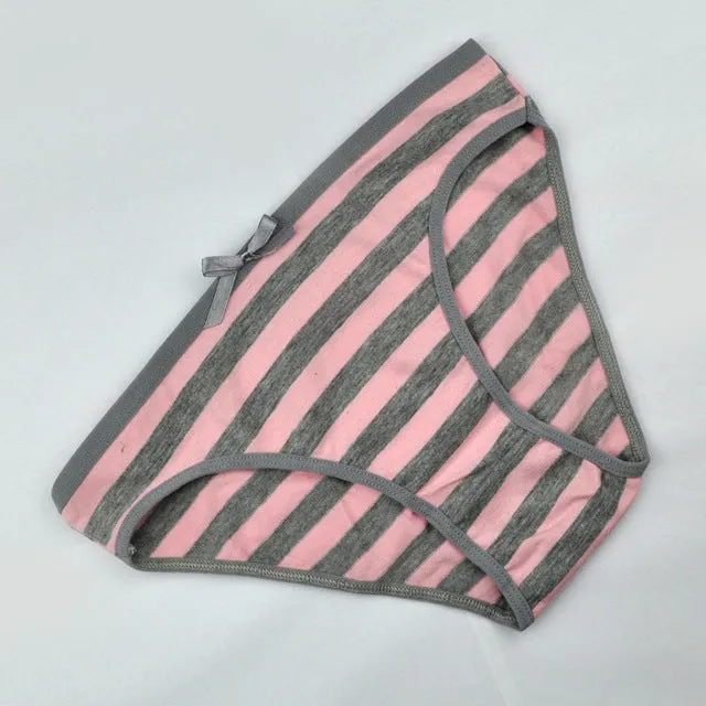 LOBBPAJA Lot 6 pcs Woman Underwear Women Cotton Spandex Briefs Striped Sexy Ladies Panties Low Rise Intimates Lingerie for Women