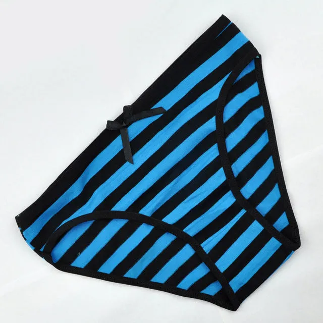 LOBBPAJA Lot 6 pcs Woman Underwear Women Cotton Spandex Briefs Striped Sexy Ladies Panties Low Rise Intimates Lingerie for Women