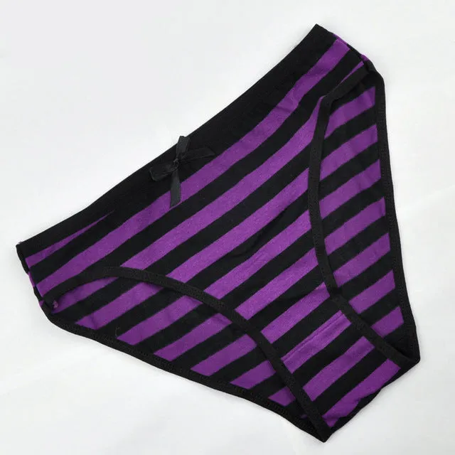 LOBBPAJA Lot 6 pcs Woman Underwear Women Cotton Spandex Briefs Striped Sexy Ladies Panties Low Rise Intimates Lingerie for Women