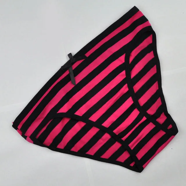 LOBBPAJA Lot 6 pcs Woman Underwear Women Cotton Spandex Briefs Striped Sexy Ladies Panties Low Rise Intimates Lingerie for Women