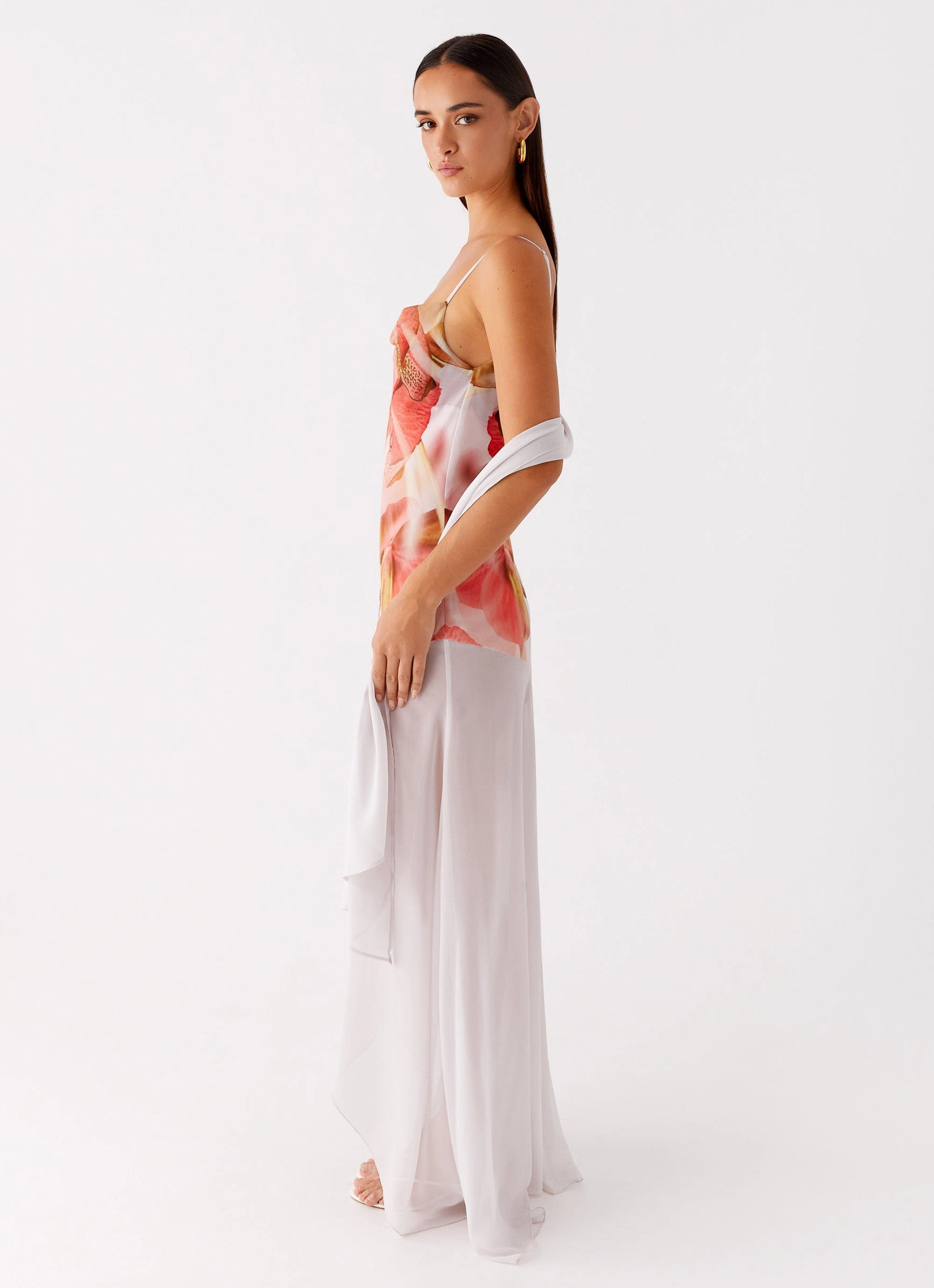 Loire Maxi Dress - Peach Rose Airy Feel