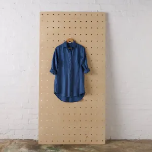Long Linen Shirt in Navy