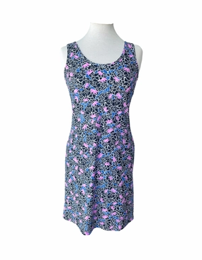 Airy Weave Long Bali Tank Dress Scaevola Orchid/Black