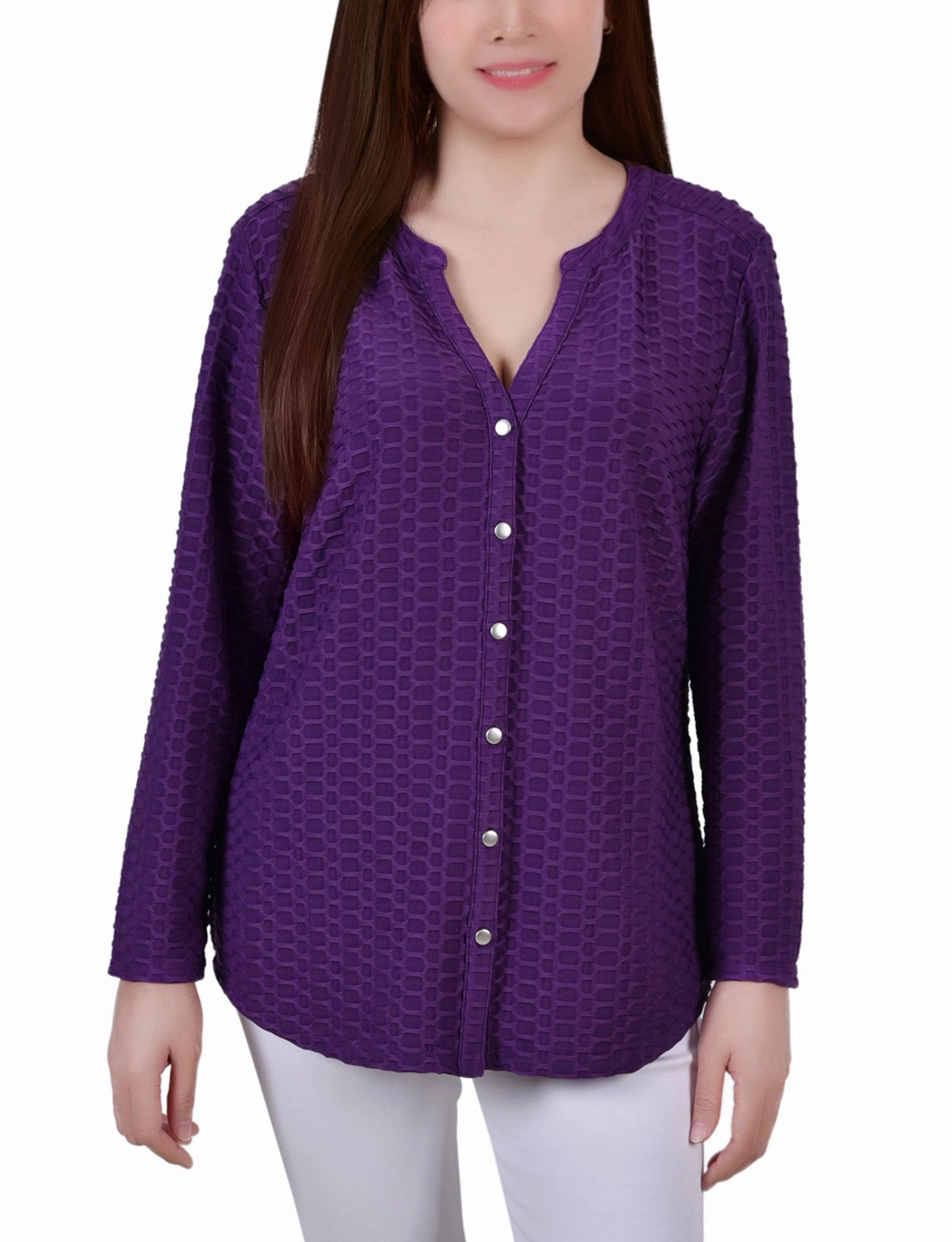 Long Sleeve Honeycomb Top HypoallergenicConstruction Versatile Layering Cut