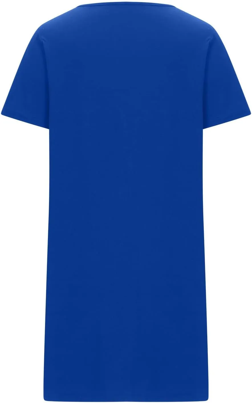 Loose Soft Nightgowns for Women Zip Front Nightshirt Short Sleeve Sleepwear Crewneck Summer Short Sleep Dress with Pockets