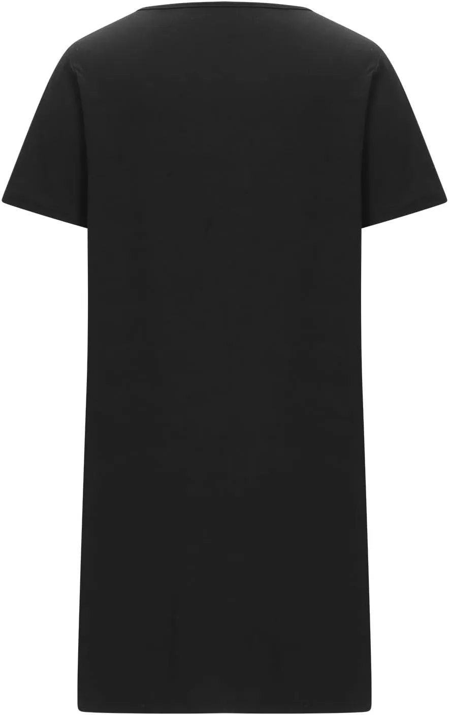 Loose Soft Nightgowns for Women Zip Front Nightshirt Short Sleeve Sleepwear Crewneck Summer Short Sleep Dress with Pockets
