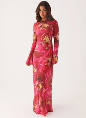 Lorde Maxi Dress - Orchid Pink Polished Motion Natural Drape