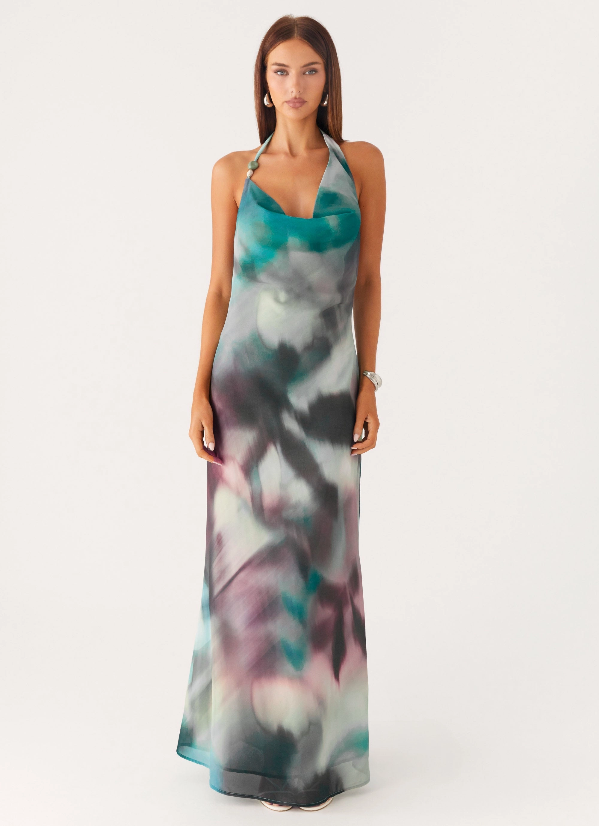 Lost At Sea Maxi Dress - Sea Splash Modest Cut