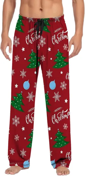 Lounge Pants Men Casual Pants Pajama Pants with Drawstring and Pockets Mens Sleep Pants Mens Black Pants Buffalo