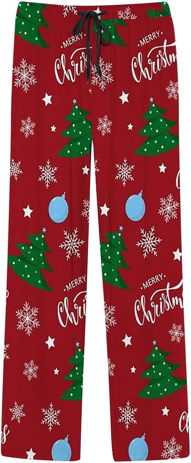 Lounge Pants Men Casual Pants Pajama Pants with Drawstring and Pockets Mens Sleep Pants Mens Black Pants Buffalo