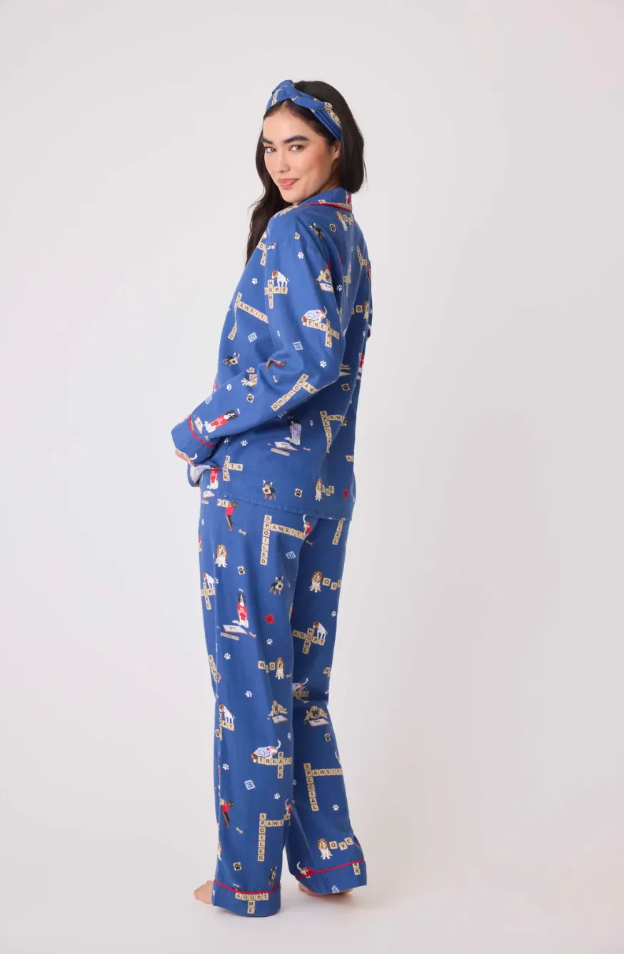 Love Leo Dog Rescue Flannel PJ Set