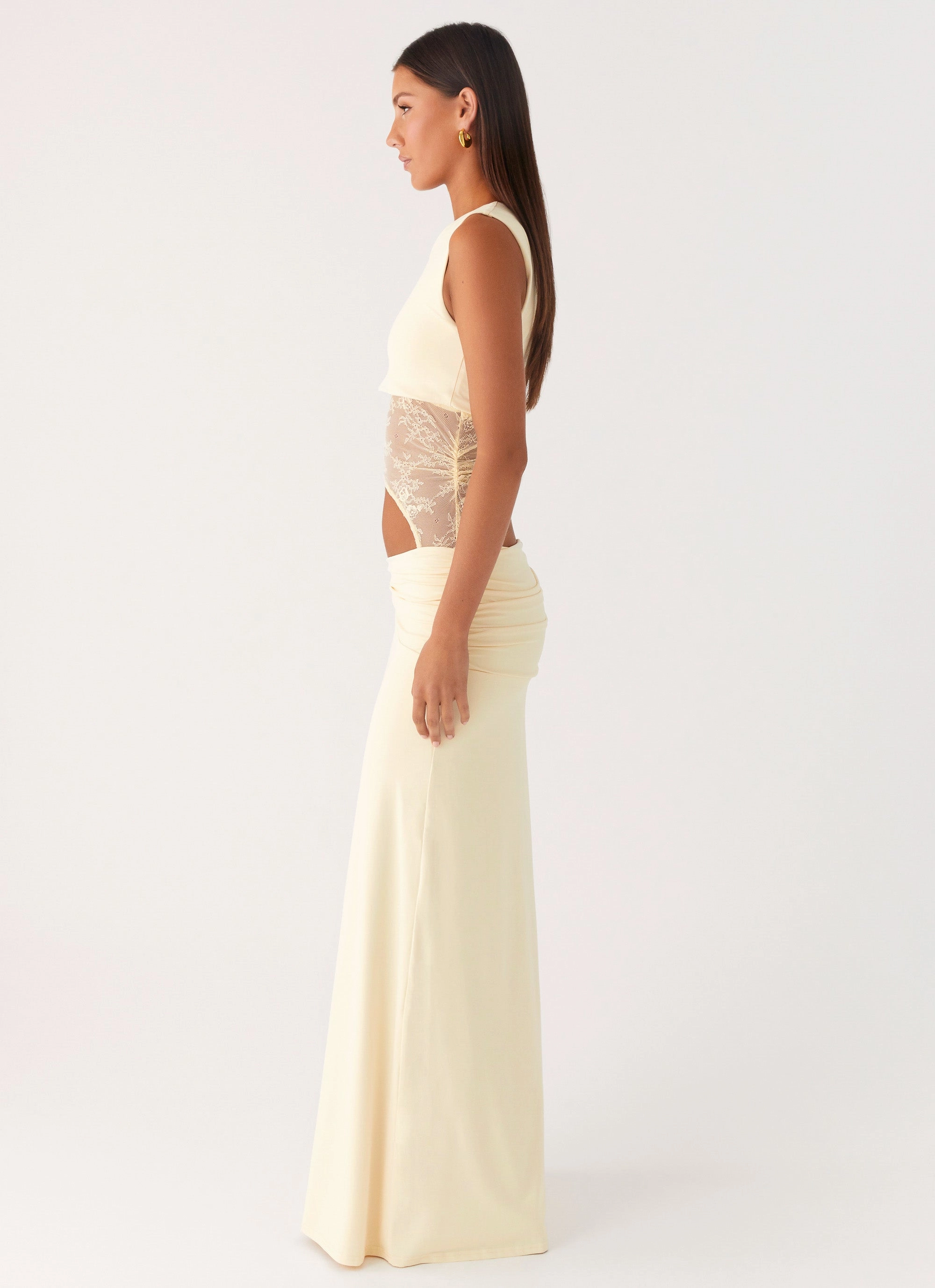 Love Motion Maxi Dress - Lemon Back Detail Mood Focused