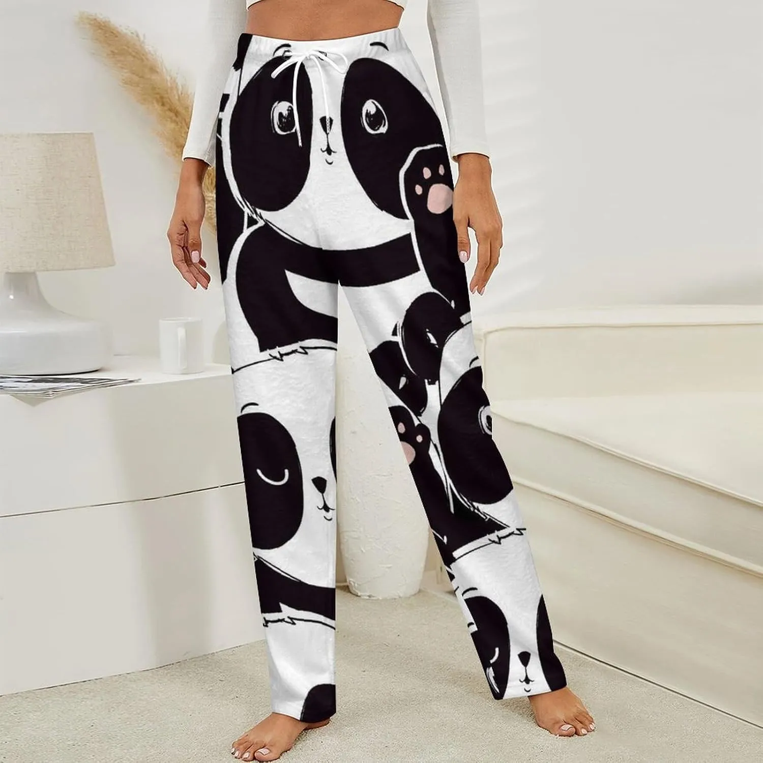 Lovely Panda Women's Flannel Pajama Pants Fleece Lounge Sleep Bottoms PJ